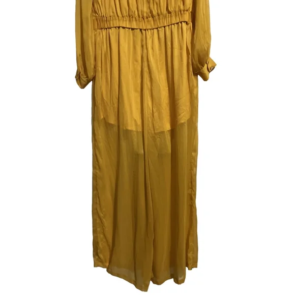 NWT Women's Nina Parker Jumpsuit 14W Mustard Yellow - Picture 4 of 9